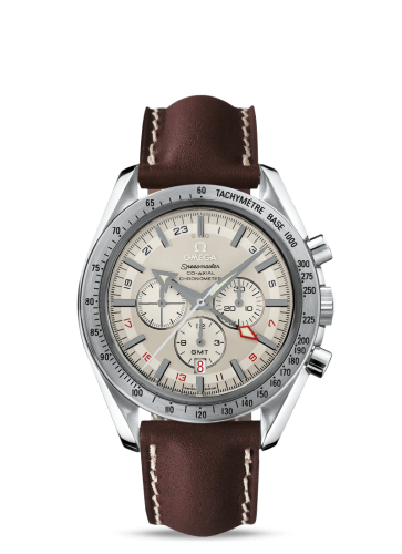 Omega Speedmaster Broad Arrow Co-Axial GMT Stainless Steel / White